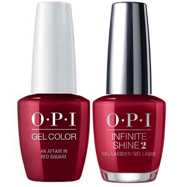 OPI GelColor + Infinite Shine An Affair In Red Square #R53-Gel Nail Polish + Lacquer-Universal Nail Supplies
