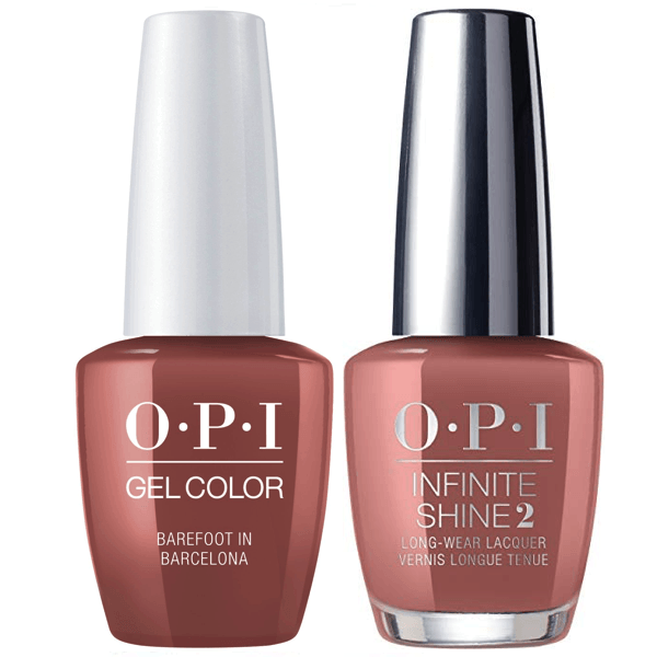 OPI GelColor + Infinite Shine Barefoot In Barcelona #E41-Gel Nail Polish + Lacquer-Universal Nail Supplies