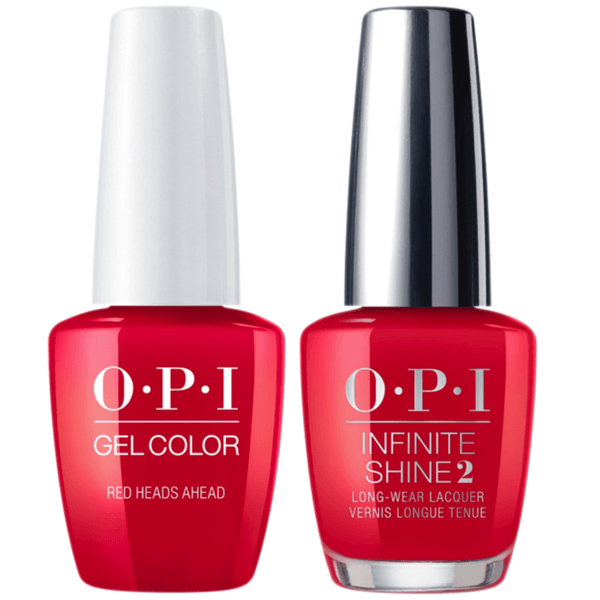 OPI GelColor + Infinite Shine Red Heads Ahead #U13-Gel Nail Polish + Lacquer-Universal Nail Supplies