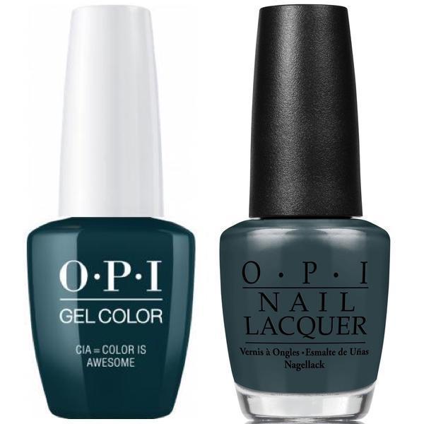 OPI GelColor + Matching Lacquer CIA=Color Is Awesome #W53-Gel Nail Polish + Lacquer-Universal Nail Supplies
