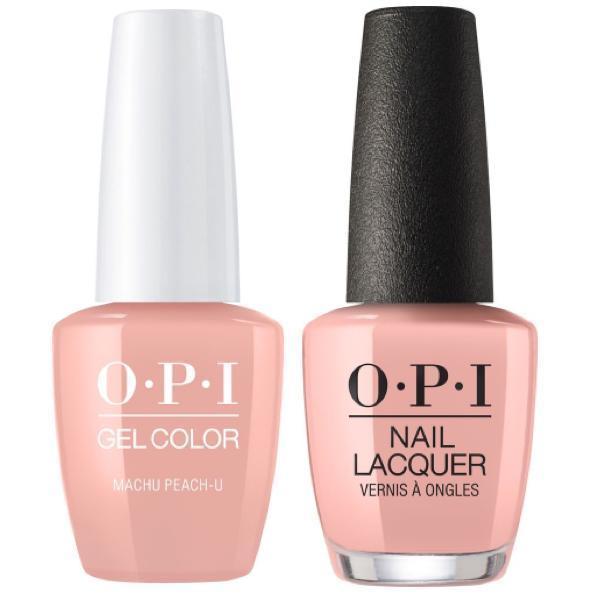 OPI GelColor + Matching Lacquer Machu Peach-u #P36-Gel Nail Polish + Lacquer-Universal Nail Supplies