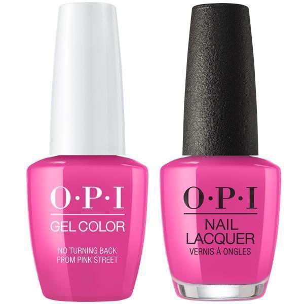 OPI GelColor + Matching Lacquer No Turning Back From Pink Street #L19