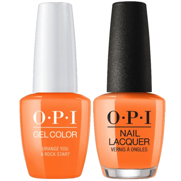 OPI GelColor + Matching Lacquer Orange You A Rock Star? #N71-Gel Nail Polish + Lacquer-Universal Nail Supplies