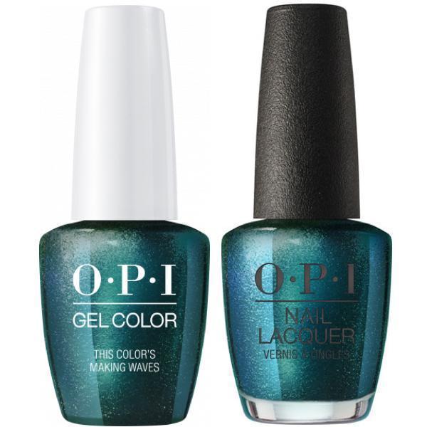 OPI GelColor + Matching Lacquer This Color's Making Waves #H74-Gel Nail Polish + Lacquer-Universal Nail Supplies