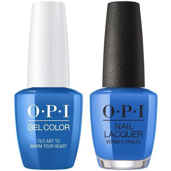 OPI GelColor + Matching Lacquer Tile Art To Warm Your Heart #L25