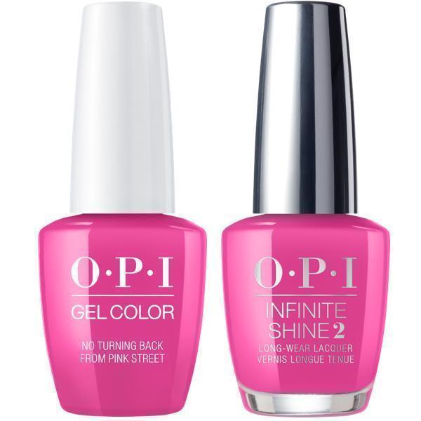 OPI GelColor No Turning Back From Pink Street #L19 + Infinite Shine #L19