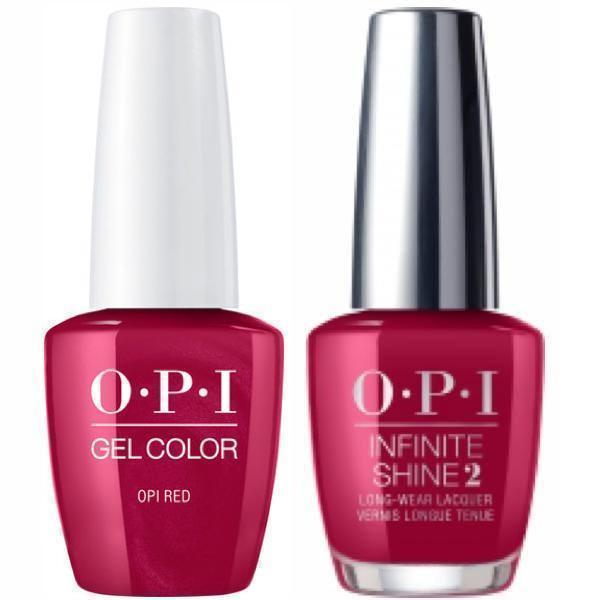 OPI GelColor OPI Red #L72 + Infinite Shine #L72-Gel Nail Polish + Lacquer-Universal Nail Supplies