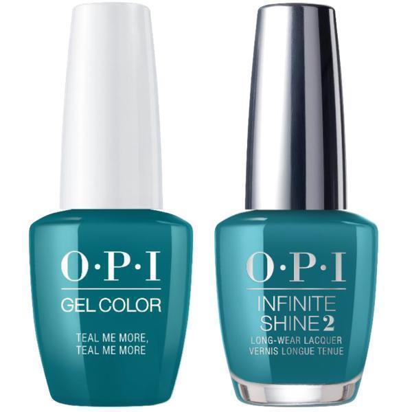 OPI GelColor Teal Me More, Teal Me More #G45 + Infinite Shine #G45-Gel Nail Polish + Lacquer-Universal Nail Supplies