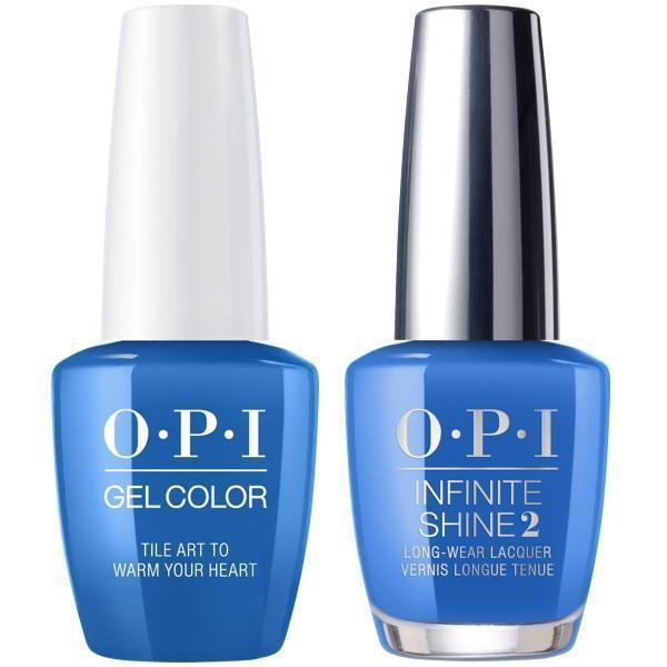 OPI GelColor Tile Art To Warm Your Heart #L25 + Infinite Shine #L25