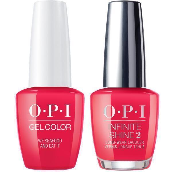 OPI GelColor We Seafood And Eat It #L20 + Infinite Shine #L20