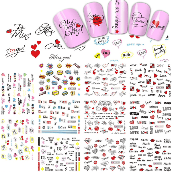 Valentine Decal Nail Art Sticker 11 Designs-Nail Art-Universal Nail Supplies