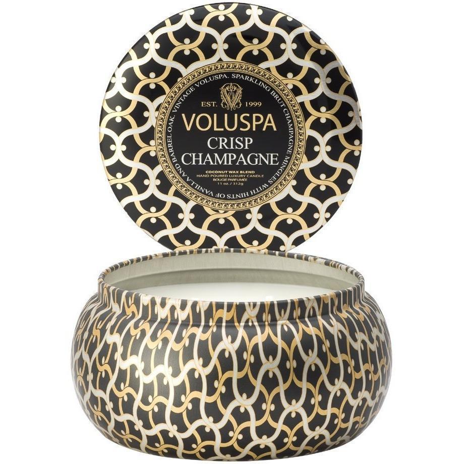 Voluspa Crisp Champagne Metallo Candle-Candles-Universal Nail Supplies