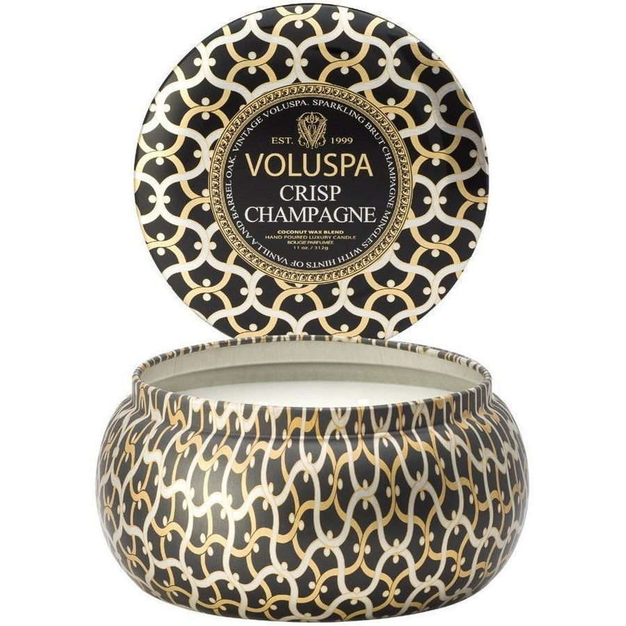 Voluspa Crisp Champagne Metallo Candle-Candles-Universal Nail Supplies