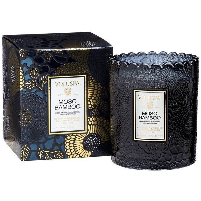 Voluspa Moso Bamboo Scalloped Edge Candle-Candles-Universal Nail Supplies