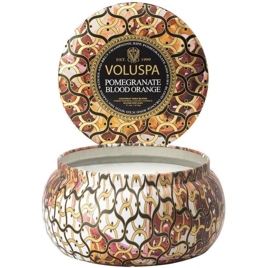 Voluspa Pomegranate Blood Orange Metallo Candle-Candles-Universal Nail Supplies