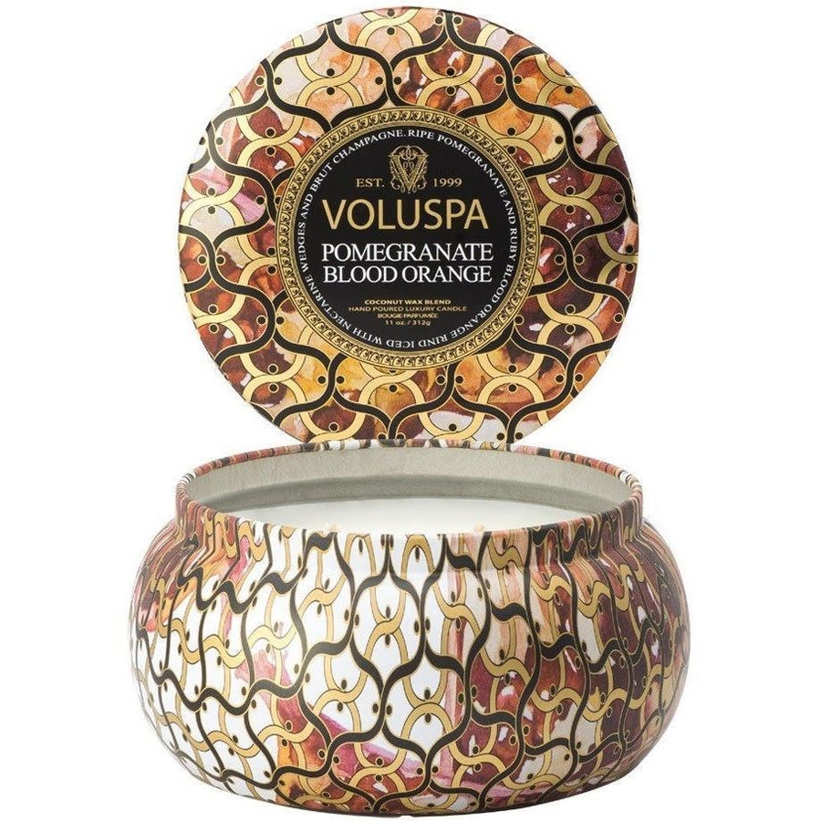 Voluspa Pomegranate Blood Orange Metallo Candle-Candles-Universal Nail Supplies