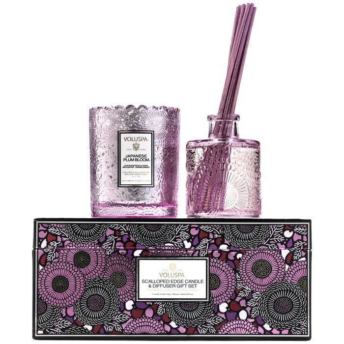 Voluspa Scalloped Edge Candle & Diffuser Gift Set
